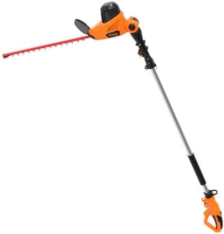 GARCARE Electric Hedge Trimmer Corded with Extension Pole 18 Inch Dual-Action Laser Blade Bush Trimmer 600W, 4.8 Amp Garden Trimmers
