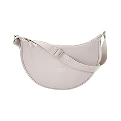 LARKSON Crossbody Bag Damen & Herren Beige – Solveig Medium – Umhängetasche im Halbmond Style – Halbrunde Schultertasche – Moon Bag Design – Wasserabweisend