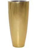 VIVANNO Pflanzkübel Pflanzgefäß Blumenkübel Fiberglas City Gold Metallic - 80x37