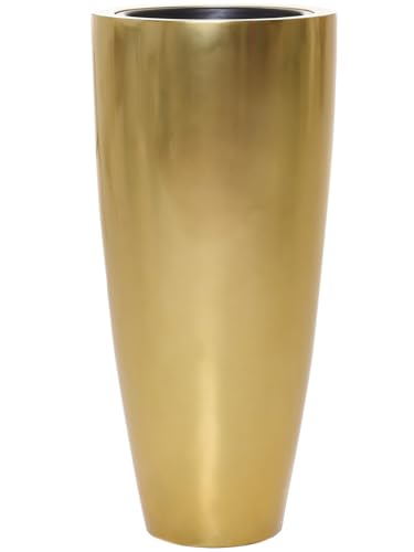 VIVANNO Pflanzkübel Pflanzgefäß Blumenkübel Fiberglas City Gold...