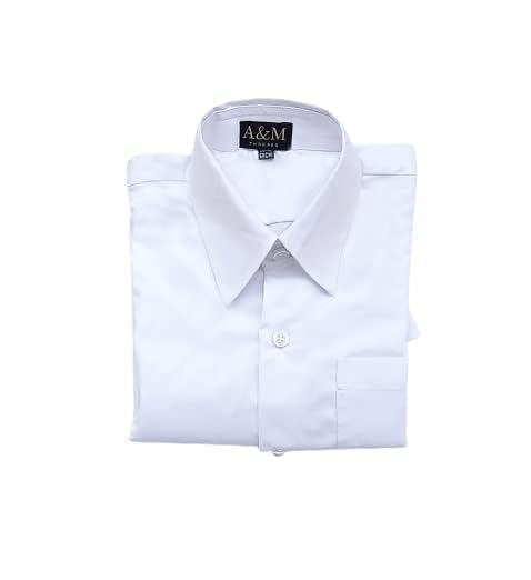 Image of A&M Threads White Half Sleeve School Uniform Shirt for Boys