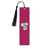 Marque-page en bois imprimé koala avec pampilles colorées pour usage quotidien au bureau 3 x 11,7 cm Décoration de fête de Noël