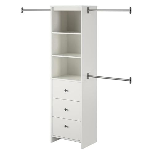 Pemberly Row Modern Closet Storage Organizer in White Finish