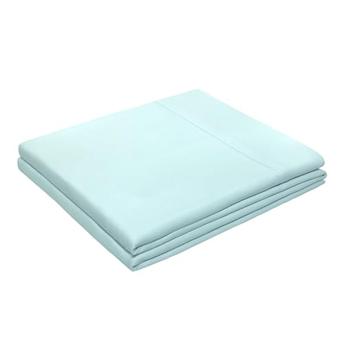 HBHLFZ Full Flat Sheet - Ultra Soft Polyester Top Sheet - Hotel Quality Bed Sheets - Comfortable Wrinkle-Free - Easy to Care for - 1 Full Flat Sheet Only(Full,Light Blue)