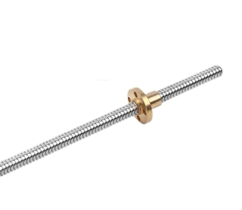 Metal Ball Screw nut 3D Printer CNC Trapezoidal Rod Linear T10 Screw Thread 10mm Lead 8mm Shaft Length 100 to 550mm Brass Nut Stepper Motor(150mm)
