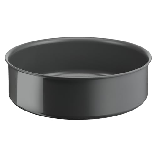 Lagostina Ingenio Vivissima - Cacerola de cerámica antiadherente de 24 cm con mango extraíble, 100% aluminio reciclado con tecnología Thermo-Signal para todas las fuentes de calor, incluida inducción