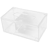 Luxshiny Caja de Pañuelos Rectangular Transparente de Acrílico 20,2x12x9 Cm, Porta Pañuelos Moderno para Hogar, Oficina y Coche, Dispensador de Servilletas Fácil de Usar y Limpiar