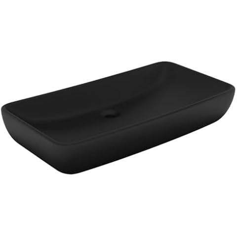 vidaXL Lavabo Rectangulaire Noir Mat Cover