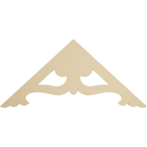 48"W x 22"H x 1 1/2"P (11/12) Pitch Cornelia Signature Urethane Gable Pediment, Primed Tan