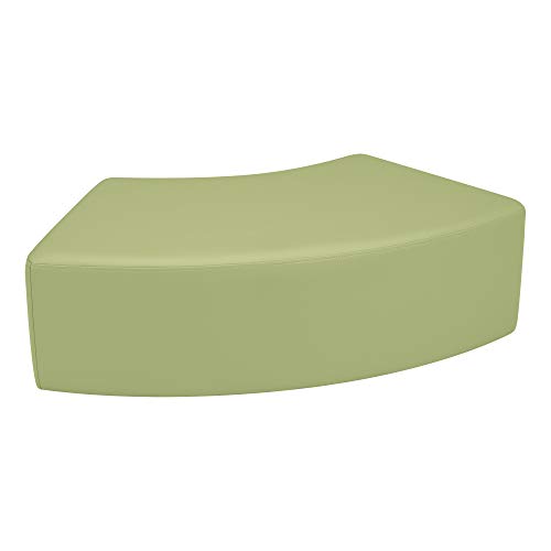 Image of Sprogs 12 inch H Structured S-Curve Stool -Flexible Modular Collaborative Soft Seating for Office, Home, Lounge and School Classrooms with Durable Frame & Set of 6 inch Legs Add-on -Fern Green