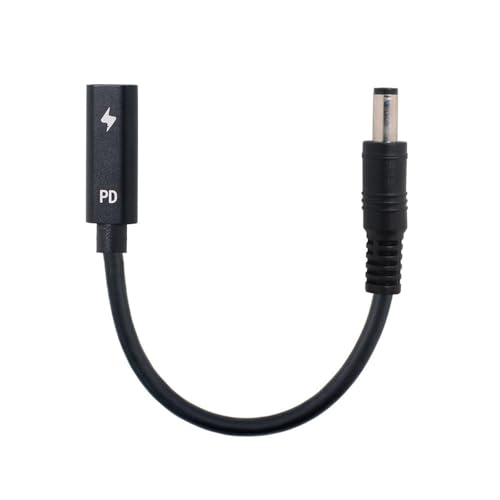 NFHK Typ C USB-C Buchse Eingang auf DC 5,5 x 2,1 mm Power PD Ladekabel passend für Laptop 18-20V