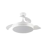 FABRILAMP Ventilador DC 72w Micenas Blanco 3 Aspas Transp. 109d 6 Veloc. 7200lm 3 Colores C/remoto, Memoria Y Temporizador