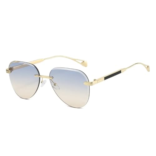Lunettes de soleil style punk luxueux aux finitions dorées minimalistes
