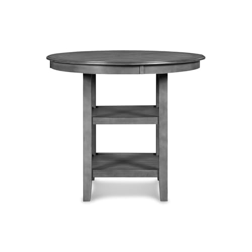 New Classic Furniture Gia 5-Piece Round Counter Height Set with 1 Dining Table and 4 Chairs, 42", Gray