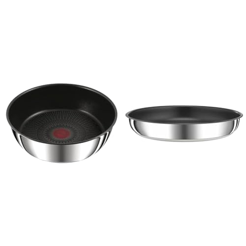 Tefal Ingenio Sauteuse 24 cm, Induction, Revêtement antiadhésif, Acier inoxydable, Gain de place & Ingenio Preference Poêle 22 cm, Empilable, Acier inoxydable,...