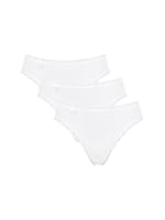 Sloggi Damen Unterhose 24/7 Cotton Lace Tai , Baumwolle, Spitzen-Optik, 3-Pack, 40, Weiß