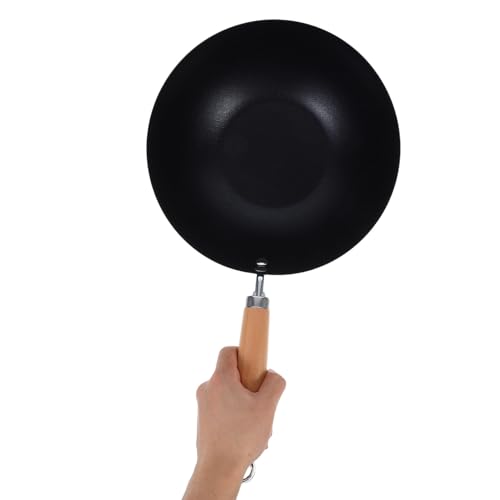 Wok de hierro con tapa y diseño profundo para cocina versátil miniatura 4