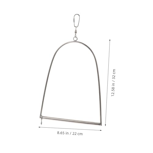 Image of Angoily Bird Swing for Cage Hummingbird Perch Swing Stainless Steel Construction Bird Toy for Cockatiels Parrots Decor
