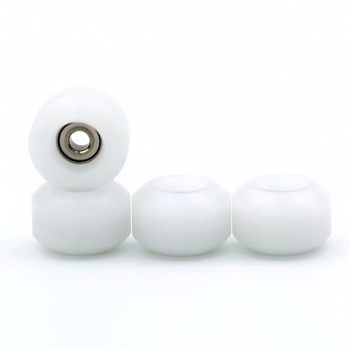 RACOFSB Fingerboard Wheels Durable Material Street Shape with Smooth Bearings (White)