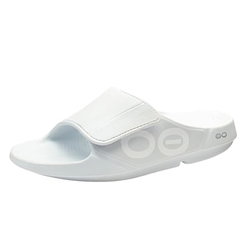 OOFOS OOahh Sport Flex Recovery Sandal, White - Women’s Size 16, Men’s Size 14