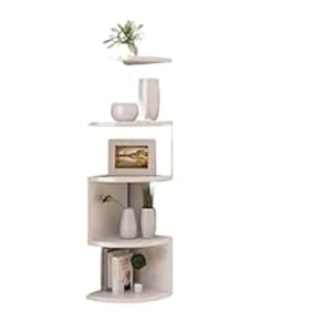 AKILER三角コーナー棚壁掛けコーナー棚長方形5層 (ホワイト) [並行輸入品]