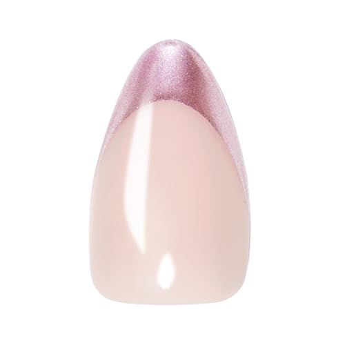 Glamnetic Press On Nails - Into Blue | Glazed Short Oval Fake Nails with Periwinkle French Tips, Salon Quality Summer Nails | 15 Sizes - 30 Nail Kit with Glue