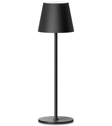 CCHKFEI Rechargeable Table Lamp, 4000 mAh, Full Metal Lamp Body, Battery Operated Table Touch Lamp for Living Room Bedroom, Outdoor & Indoor.(1Pack)