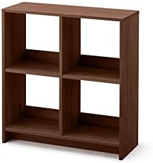Iris Ohyama, Cube Bookcase/Wooden open shelving unit/Cabinet with 6 shelves/Wood Open Shelf, Easy assembly ,Modular, Office, Living Room,School - Wood Open Shelf - WOS-6 - Ash Brown