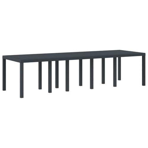 vidaXL Mesa de Jardín Antracita 300 x 100 cm Grande y Expandible, Resistente a UV, Ideal para Comidas y Buffets, Exterior, Fácil de Montar. Diseño Moderno y Elegante, Forma Rectangular