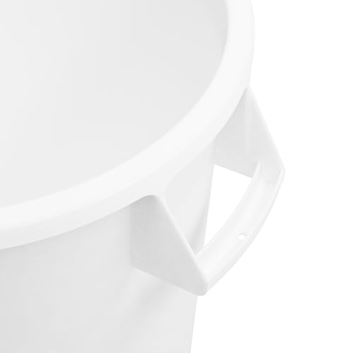 Image of Winco 10 Gallon White Heavy-Duty Round Plastic Trash Can