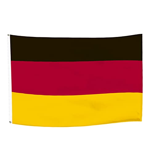 5x3pies-150x90cm Bandera de Alemania, Bandera Alemania con 2 Ojales de Metal, Bandera Nacional Alemana de Color Brillante, Bandera Alemana Decorada en Eventos Deportivos, Fiestas, Desfiles Cover
