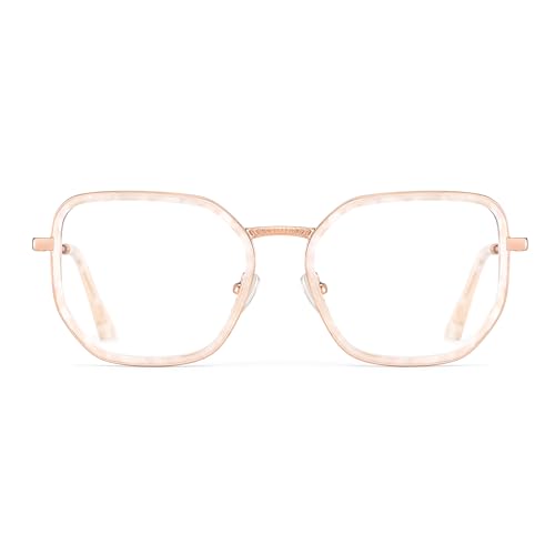 Zeelool Blue Light Glasses for Women Fashion Pink Geometric Eyeglasses Lightweight Computer Eyewear Anti Eyestrain Levi JGX509995-04B