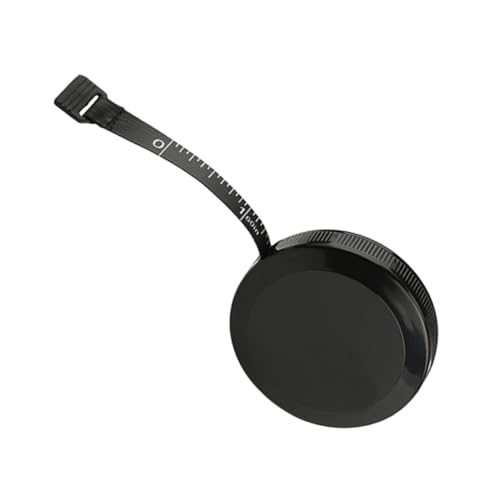 OFFIGAM 黒色プラスチック外殻丸型巻尺 自動巻き取り柔軟テープメジャー 軽量耐久性バンドツール 衣類測定用簡単操作