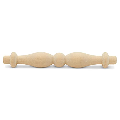 Image of Wooden Baluster Spindles 3-3 /8 inch, Pack of 25 Wood Spindles for Crafts, Woodworking, and Furniture, by Woodpeckers