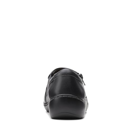 Clarks Women's Cora Giny Loafer Flat, Black Tumbled/Smooth Leather – Ansicht 10