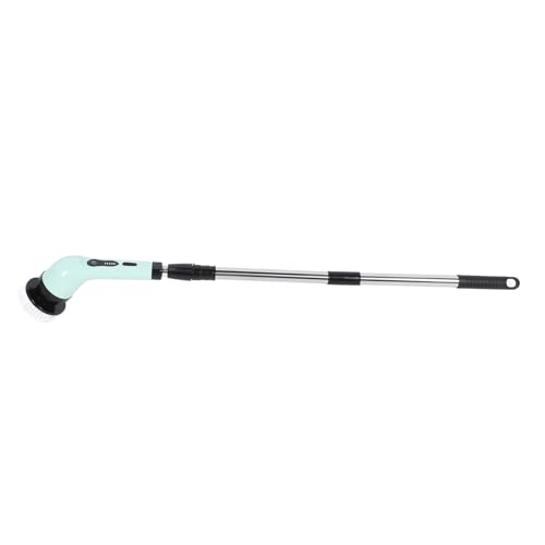 Sprebber de Giro Eléctrico de Mano, Cepillo de Limpieza de Ducha de Longitud Ajustable con 9 Cabezas de Cepillo, 350-420 RPM, Limpieza de Potencia Inalámbrica para Ventana de