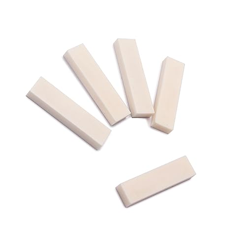 CIMAXIC Guitar Bone Nut Blank 40x10x5mm Set of 5 Buffalo Bone Appearance for Acoustic Classical Electric Guitars Mandolin Banjo Ukulele