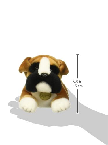 Linda Pelúcia Cachorro Raça Boxer da Série Miyoni da Aurora 28cms Comprimento