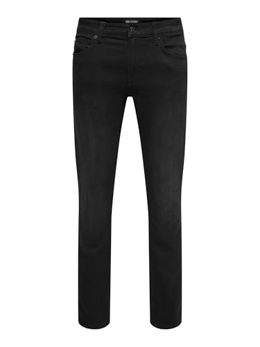 Only & Sons Homme Onsloom Black Jog 7451 Pk Noos jean slim, Noir (Black), 36W / 32L EU