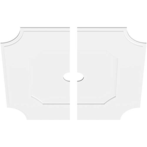 Image of Ekena Millwork CMP40LE2-04000 Locke Architectural Grade PVC Contemporary, Two Piece Urethane Ceiling Medallions 40 inchOD x 4 inchID x 24 inchC x 1 inchP