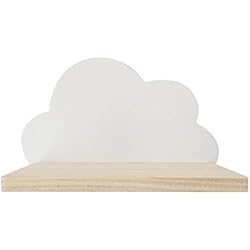 Estanteria Nube Amazon Soapow Estantería flotante para colgar en la pared, fácil de instalar, estante de madera en forma de animal para casa, oficina, cocina (nubes blancas)