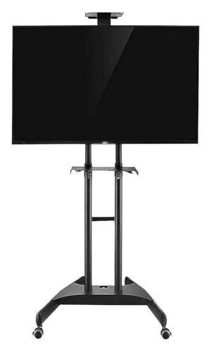 Soporte móvil para TV con ruedas y estantes ajustables miniatura 1