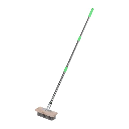 Aolidsive Depurador de Pisos de Acero Inoxidable, Cepillo de Cubierta Resistente para Baldosas de Concreto Al Aire Libre, Eliminación de Musgo, Limpieza Junto a la Piscina
