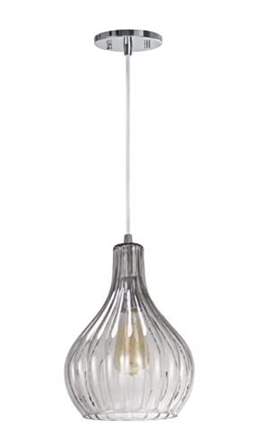 Aspen Creative 61039-2 Adjustable 1 Light Mini Pendant Ceiling Light, Transitional Design in Chrome Finish, Smoke Glass Shade, 8 5/8" Wide Aspen Creative 61039-2 Adjustable 1 Light Mini Pendant Ceiling Light, Transitional Design in Chrome Finish, Smoke Glass Shade, 8 5/8" Wide