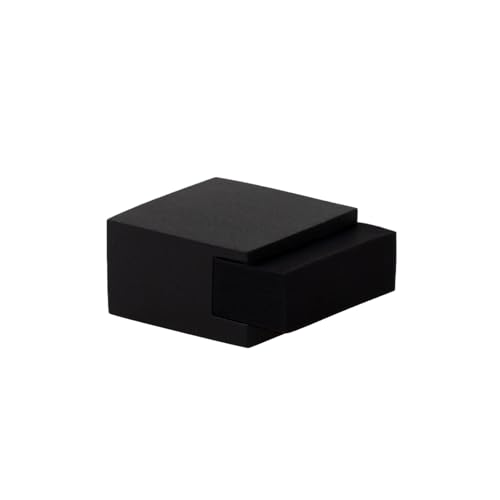 EVI Herrajes | Türstopper für den Boden quadratisches Design | 20 x 14 mm | Schwarz lackierter Stahl schwarzes Gummi | Klebehalterung | I-197/14
