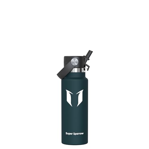 Sparrow Trinkflasche Kinder 350ml Edelstahl Thermosflasche mit Strohhalm