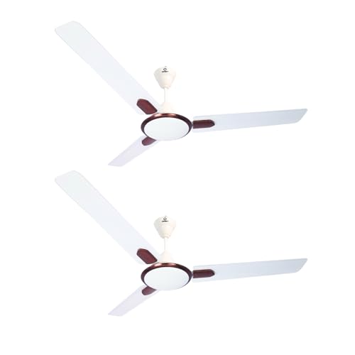 Image of Omen Changing Lives Tejus 1200mm Ceiling Fan | Decorative & Elegant Design | 400 RPM High-Speed| Anti-Rust Body | 100% Copper Motor | BEE Star Rated | 2-Year Warranty | Pack of 2 (White)