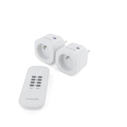 Chacon Set de 2 mini prises On/Off type E 2300W Blanc
