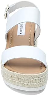 Steve Madden Women's Catia Wedge Sandal, White Leather, 9.5 | Image 2