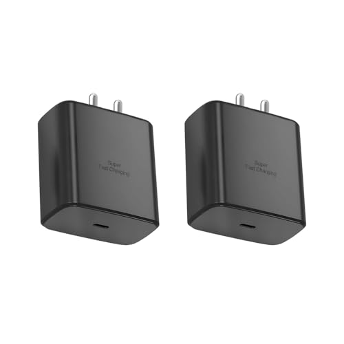Image of Pack of 2 45W USB C Charger Compatible for Samsung, Super Fast Wall Charger and Long Charging Cable Cord 3ft,Type C Charge Adapter Compatible for Samsung Galaxy S24 Ultra /S23 Plus /S22+ /S20 /S21